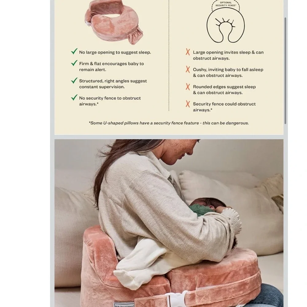 My Brest Friend Nursing Pillow Women OS Pink Plush Wrap Around Backrest Support